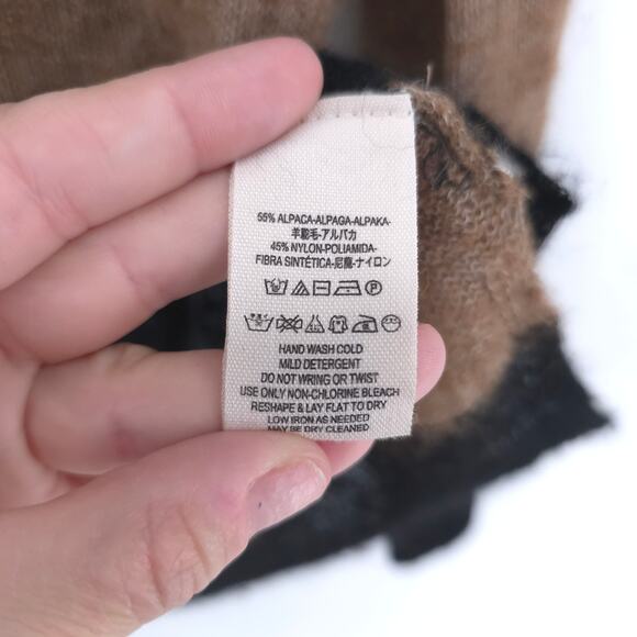 Free People Oversize Lulu Rugby Stripe Cowl Alpaca Wool Stretchy Sheer Sweater S - Picture 5 of 10